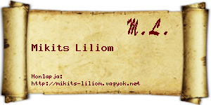 Mikits Liliom névjegykártya
